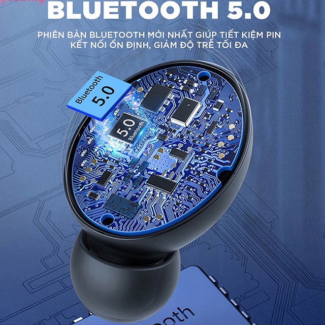 Tai nghe F9 pro 2 trong 1 kiêm sạc dự phòng ECOKING kết nối bluetooth 5.0, âm thanh 8D, chống nước và Chống thấm mồ hôi