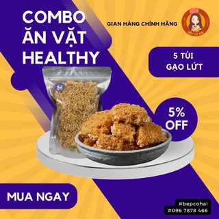 Combo ăn vặt healthy cơm cháy gạo lứt Bếp Cô hai 250gr