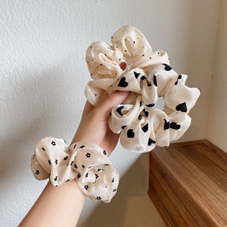 Cột Tóc Vải Scrunchies Họa Tiết Vintage Hàn Quốc