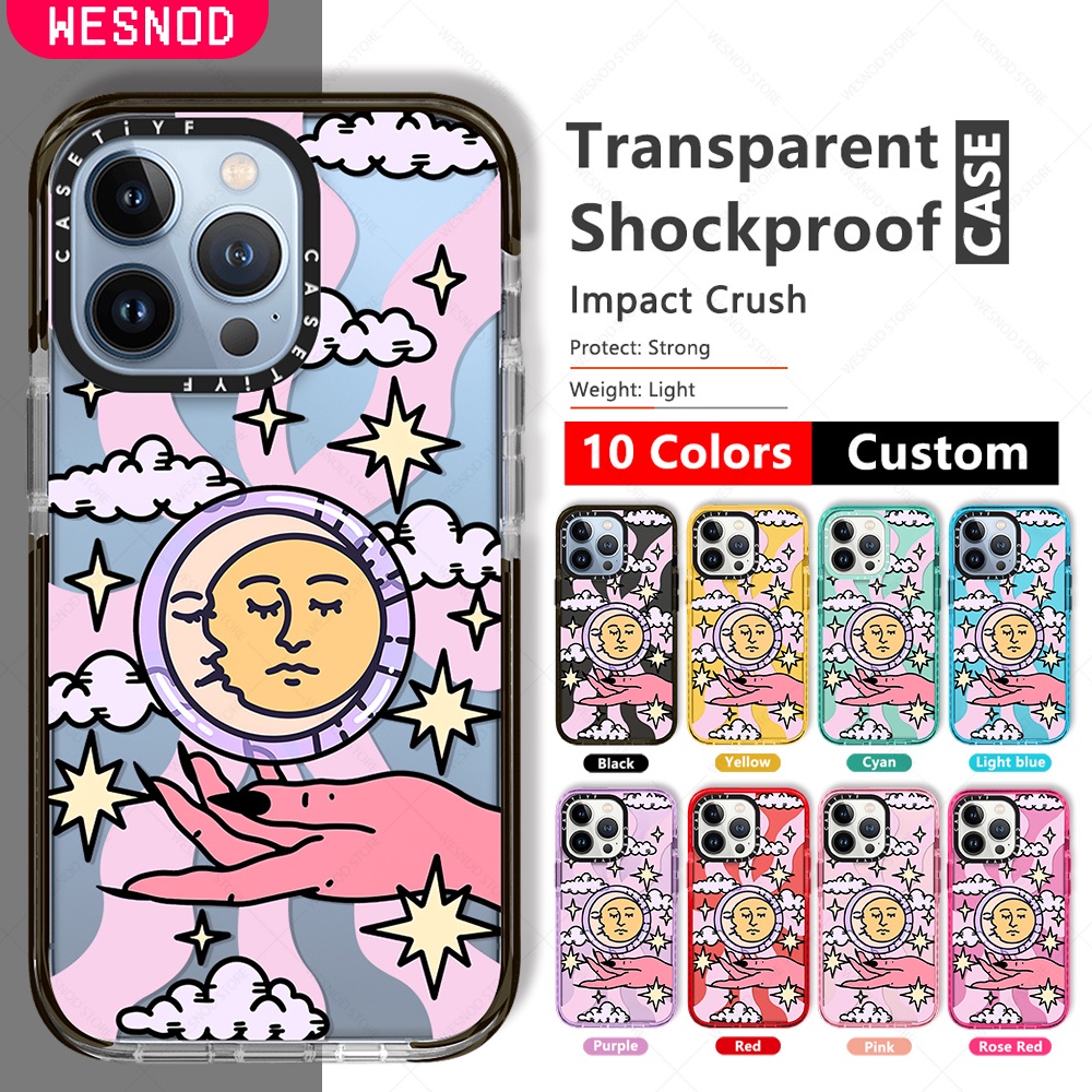 chống sốc suốt Thời Trang đẹp Ốp Điện Thoại Hình Mặt Trời Và Mặt Trăng Kiểu Retro Cho Iphone 15 14 Pro Max 12 13 11 X Xs XR 7 8 Plus Mini gấu dẻo Mềm Silicon chống va Siêu Mỏng thương hiệu điện thoại ốp chống bẩn trong nắp