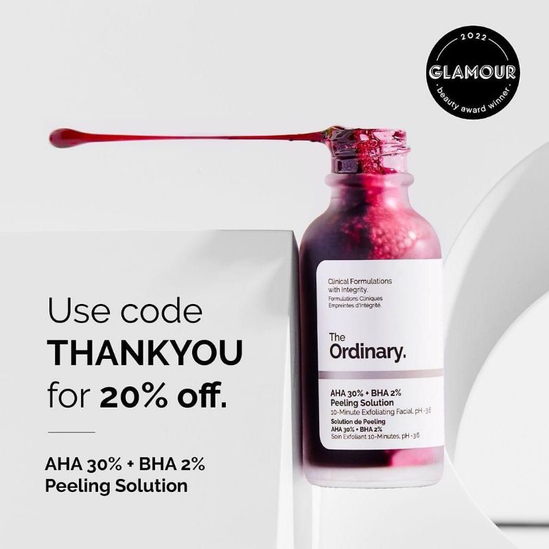 Peel da Tẩy da chết hóa học, thanh tẩy da AHA 30%+BHA 2% Peeling