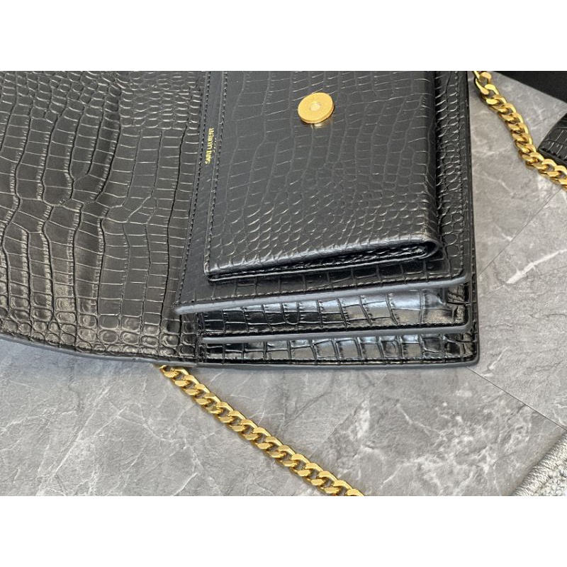 Túi đeo chéo nữ Suset vân cá sấu phom dàu dặn sz22x16 lót trong 2 ngăn fullbox