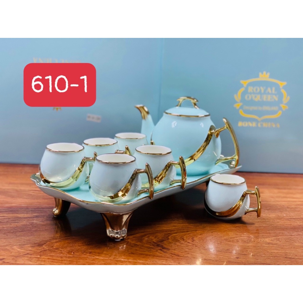 ấm chén xanh mint. bộ tách pha trà màu xanh ngọc. ấm pha trà xanh mint