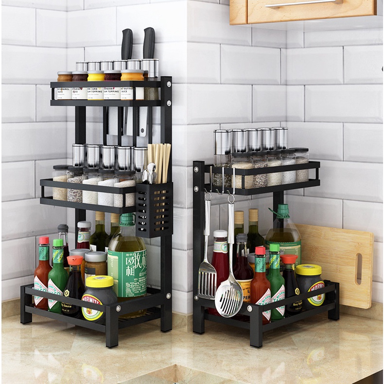 Kệ Đựng Gia Vị 2 Tầng, 3 Tầng, Kệ Để Đồ Nhà Bếp Thông Minh Tiện Dụng Sắp Xếp Nhà Cửa