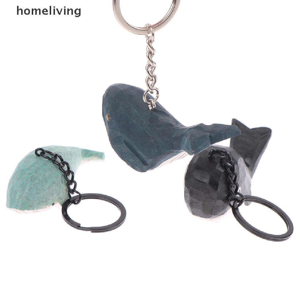 1 Móc Khóa Hình Cá Voi Chạm Khắc Dễ Thương