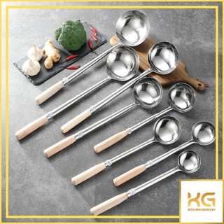 Vá inox cán gỗ vàng dày 1.2mm