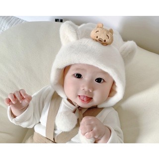 Mũ lông - mũ len mùa đông hình gấu Pooh xinh xắn cho bé
