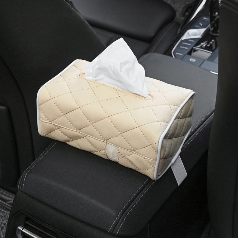Hộp Đựng Khăn Giấy Bằng Da PU Gắn Tấm Che Nắng Ghế Ngồi Xe Hơi Tiện Dụng