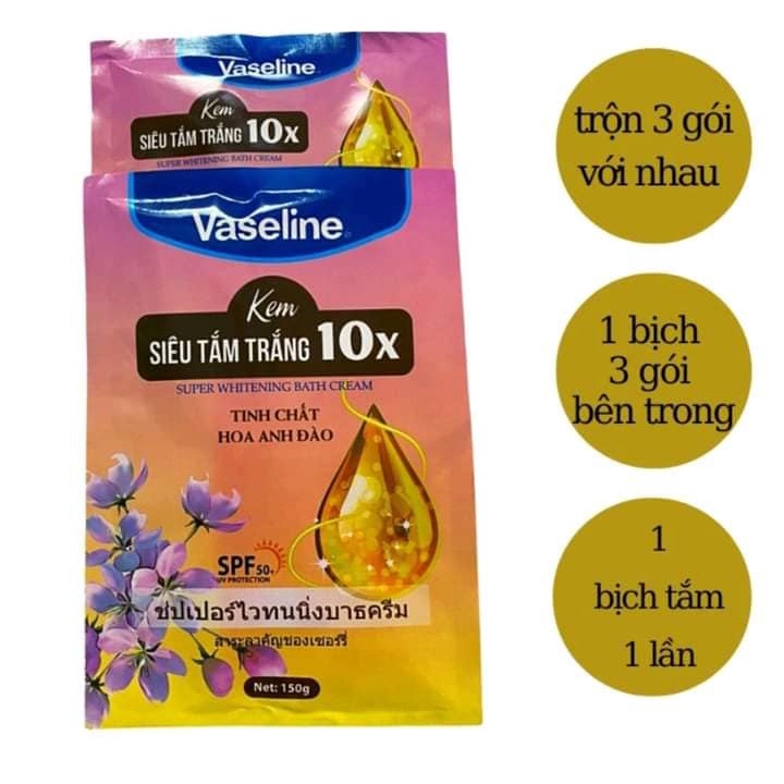 Kem tắm trắng da Vaseline 10x