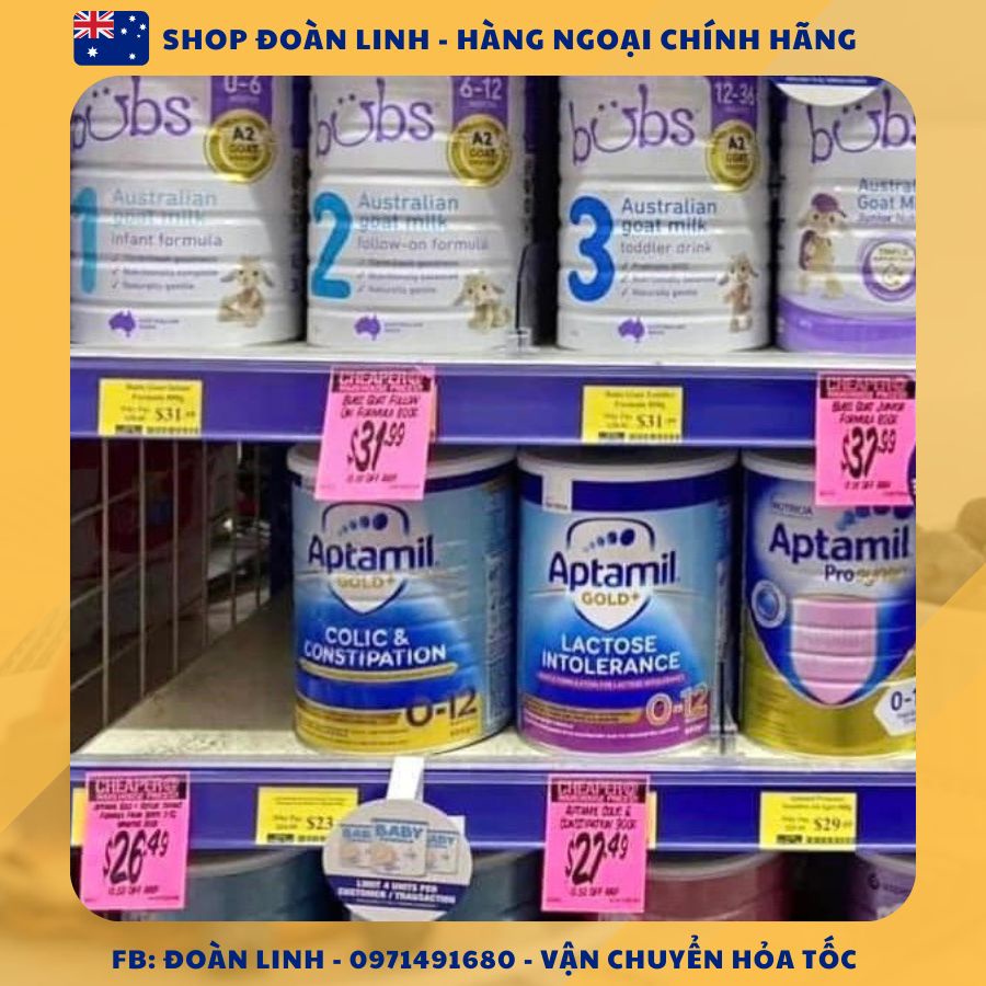 Sữa Aptamil Free Lactose Úc cho bé tiêu chảy, bất dung nạp Lactose 900gr, Aptamil Gold+Lactose Intolerance, Date xa