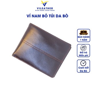 Ví nam da bò nappa cao cấp ví leather bóp ngang nam cầm tay gấp 3 gọn đẹp v10