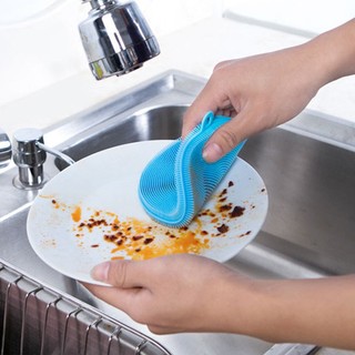 Miếng Rửa Chén Bát Silicon Siêu Sạch Nhiều Màu