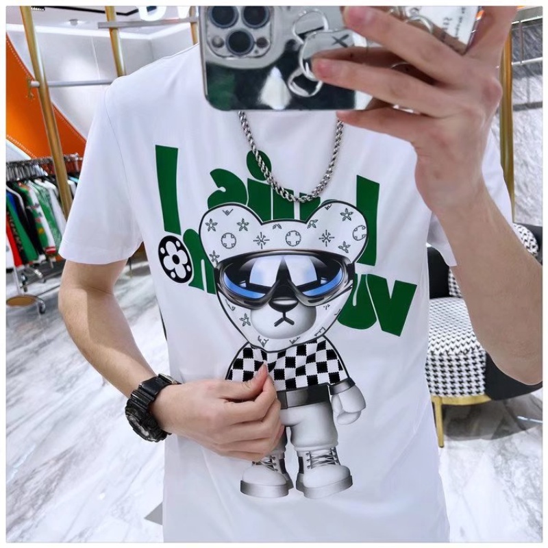 Áo thun nam, áo phông cao cấp đẹp, vải thun lạnh cổ tròn unisex t shirt chất cotton kiểu họa tiết logo lv thời trang