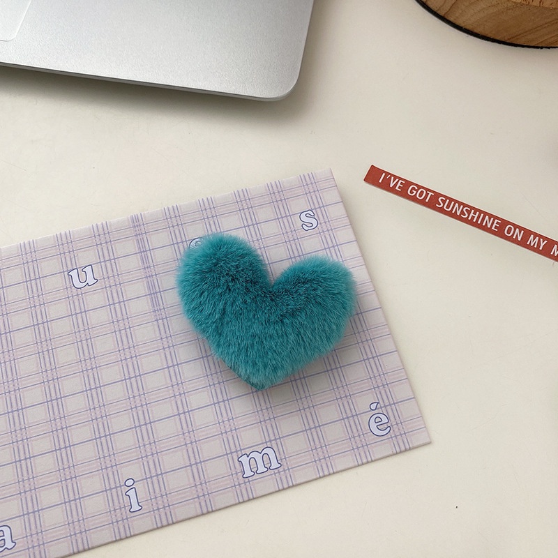 Kẹp Tóc Hình Trái Tim Bằng Lông Nhung Dễ Thương Xinh Xắn Dành Cho Nữ