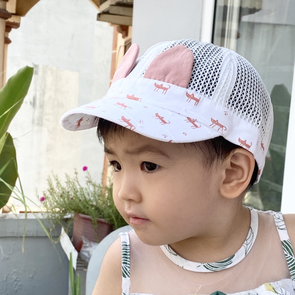 Mũ Lưỡi Trai, Nón Lưỡi Trai Phối Lưới Thêu Chữ Thời Trang Cho Bé DD259