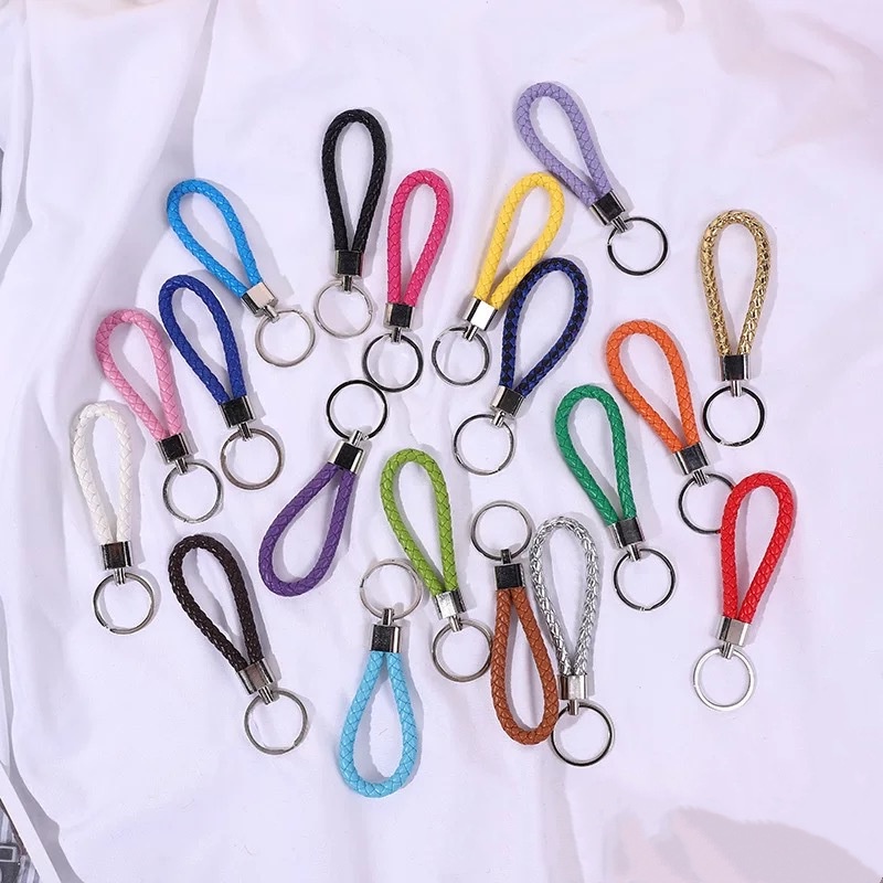 Móc Khóa Dây Da Bện Sành Điệu Cho Nam Nữ