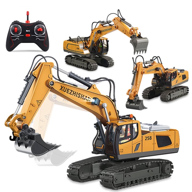 Xe cẩu múc điều khiển từ xa Gầu SẮT pin SẠC, Đồ Chơi Xe Cẩu , Máy Xúc bánh Xúc