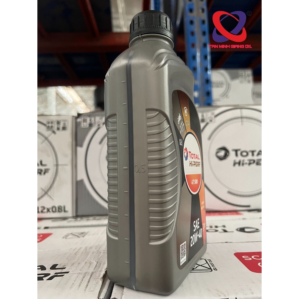 Nhớt xe máy bôi trơn động cơ bình 1L / 800mL TOTAL HI PERF 4T 500 20W40