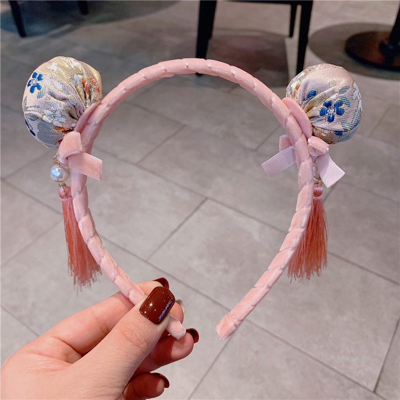 Băng Đô Cài Tóc Đính Tua Rua Phong Cách Trung Hoa Mừng Năm Mới