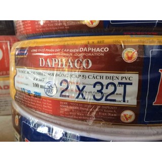 Dây điện đôi 2x1.0 dây điện đôi 32T dây đồng daphaco
