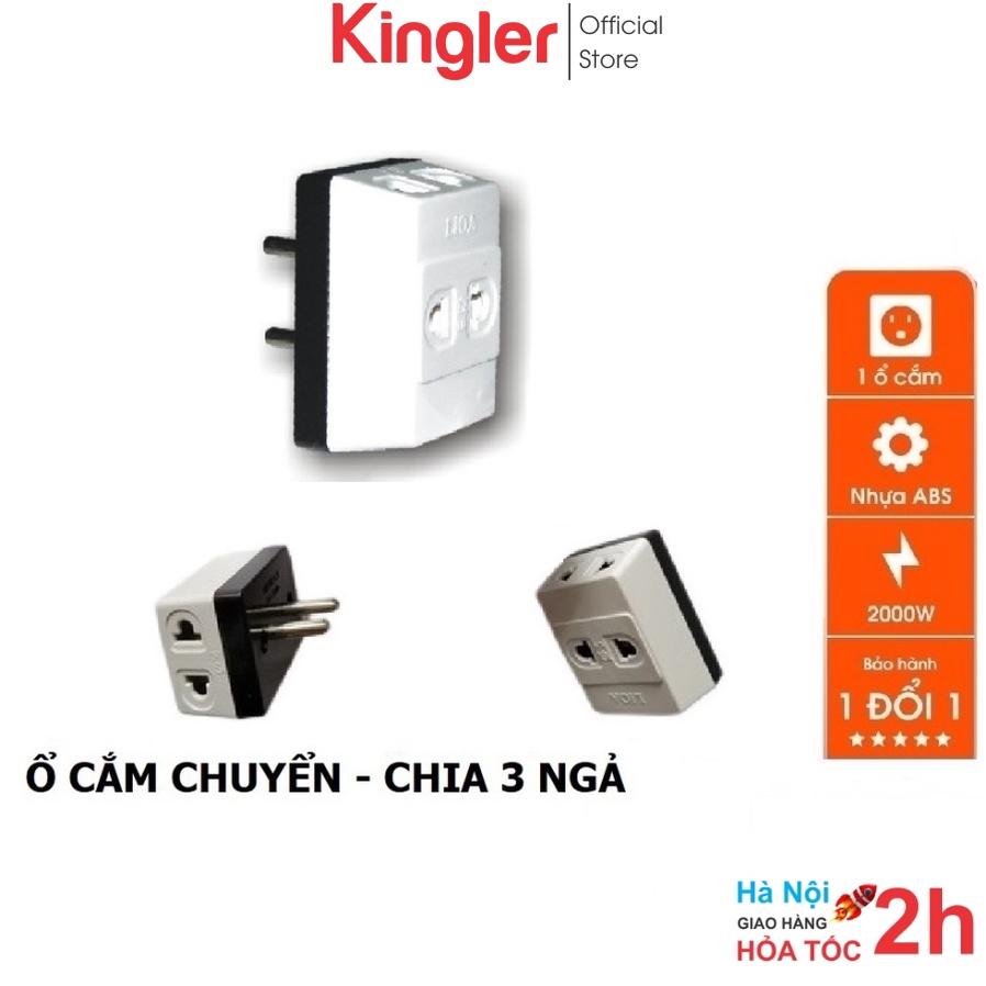 Ổ Cắm Chia 3 Ngả, Phích Cắm Điện Chia Ngả, Ổ Cắm Điện Đa Năng, Thiết Kế Nhỏ Gọn, Tiết Kiệm Diện Tích. Kingler 8612