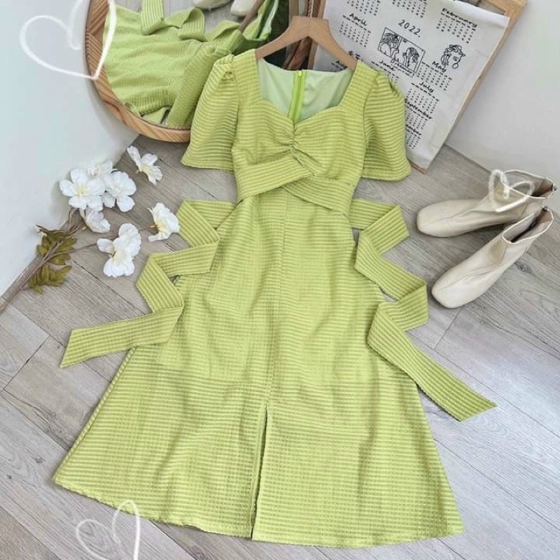 Đầm siêu hót thắt nơ eo BT184 Duni