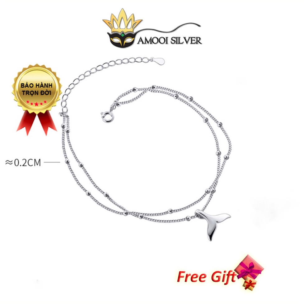 Lắc chân bạc S925 dây đôi đuôi cá - Amooi Silver AC45