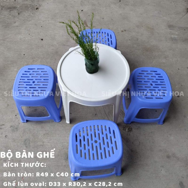 Ghế lùn oval Duy Tân đủ màu có bán kèm bàn theo yêu cầu