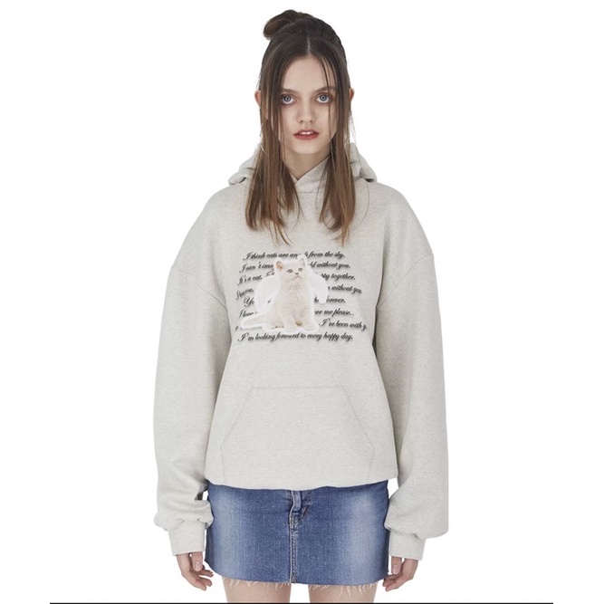 Áo hoodie brand Hàn in hình mèo Itzavibe giống Jeno & Jaemin NCT