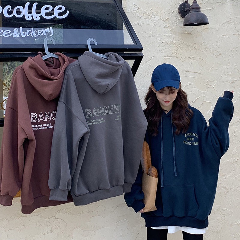 áo khoác nữ form rộng có mũ bigsize áo hoodie zip local brand dây kéo nỉ gió dày cardigan xám cá tính mùa đông xám