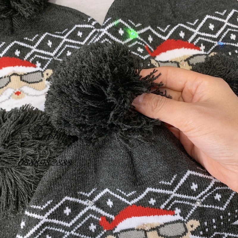 Mũ len Noel đèn nháy- HÀNG SALE KHÔNG ĐỔI TRẢ