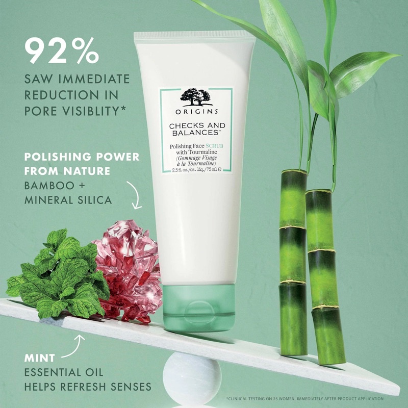 🌿 Origins Checks and Balances Face Scrub 2ml - Mẫu thử kem tẩy tế bào chết sáng da