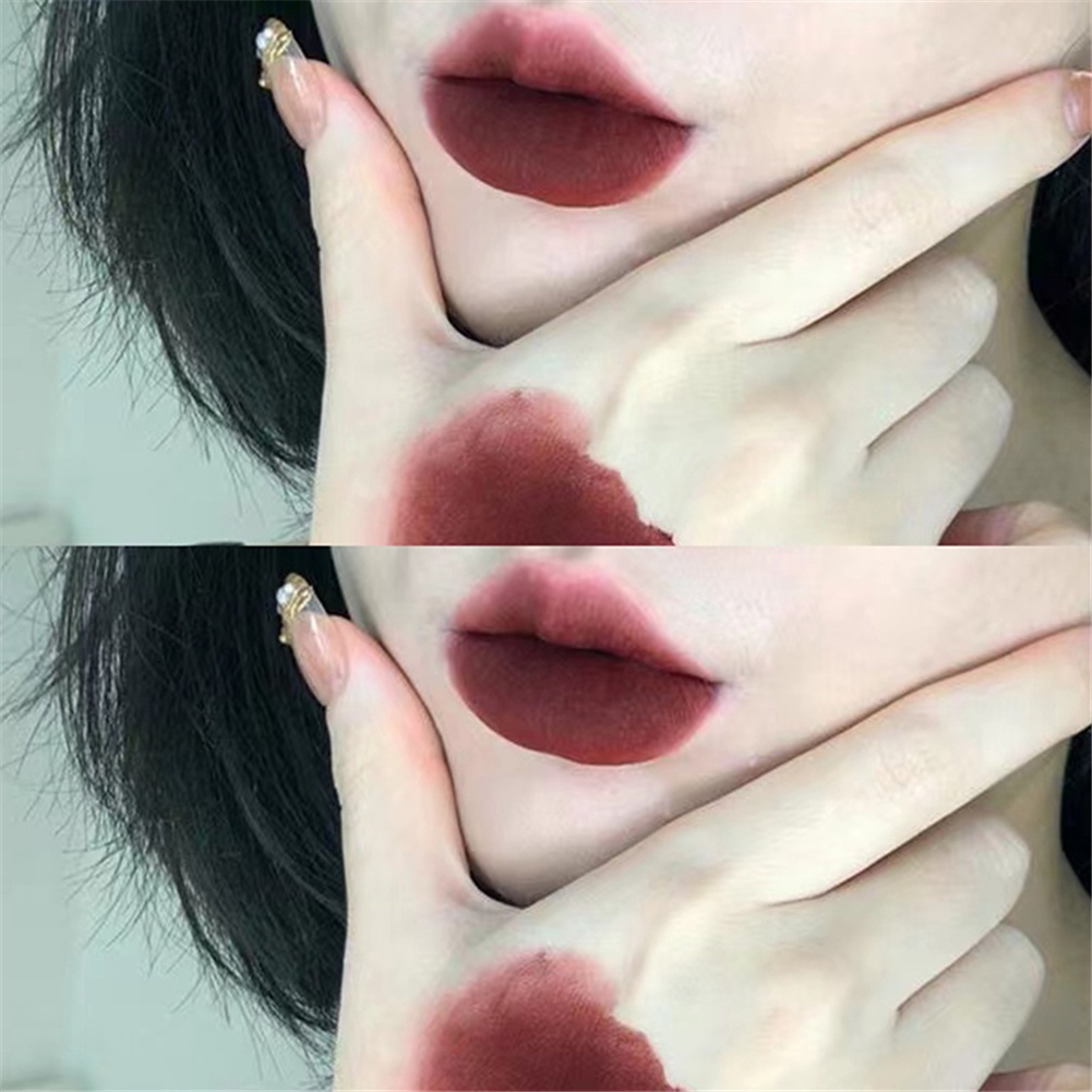 Hàng Mới Về Thỏ Đen Son Môi Chống Nước Môi Bùn Nhung Matte Brwon Lip Bùn JULYSTAR