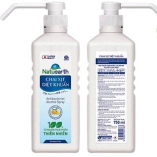 Chai xịt diệt khuẩn rửa tay khô Natuearth 750ml