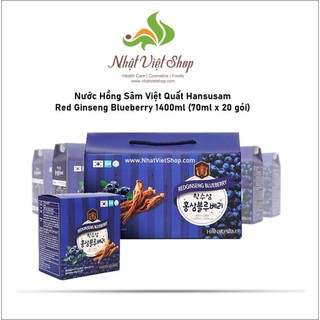 Nước Hồng Sâm Việt Quất Hansusam Hàn Quốc BlueBerry 1400ml (20 gói x 70ml)