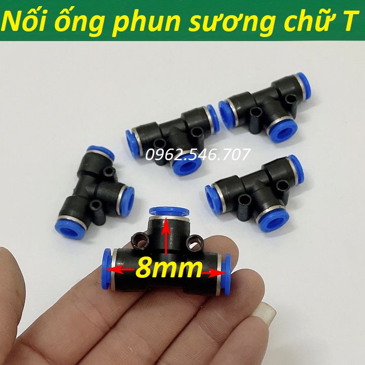 Nối ống phun sương chữ T 8mm - Cho hệ thống phun sương tưới cây