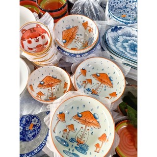 chén 3d mèo ú,bát gốm sứ in hình thú