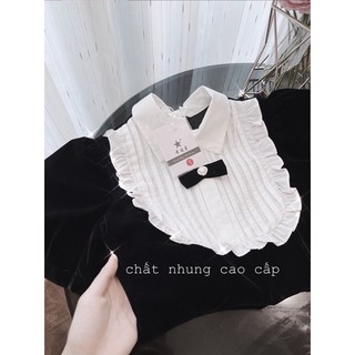 Váy nhung phối bèo dài và ngắn