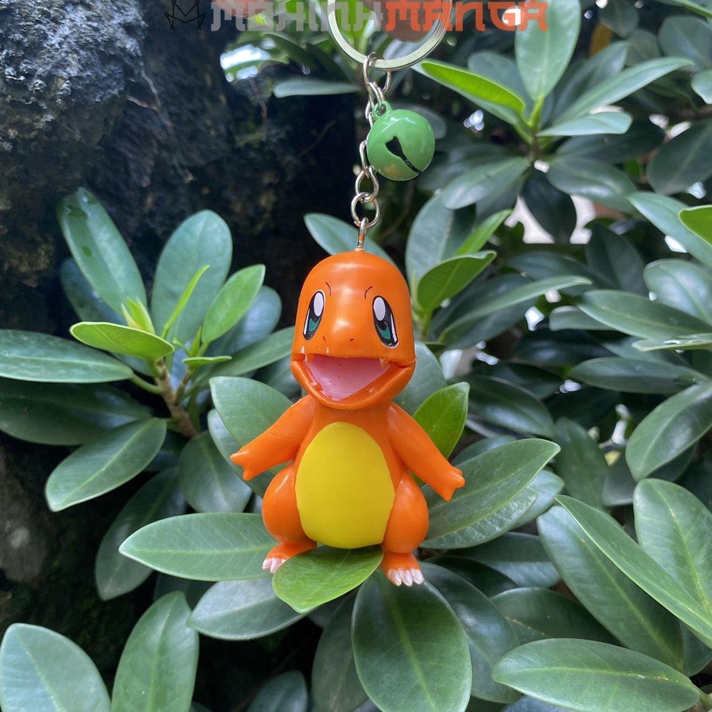 Móc khoá Pokemon dễ thương gồm Bulbasaur Charmander Squirtle Jigglypuff Pikachu Psyduck phụ kiện túi xách balo cặp xách