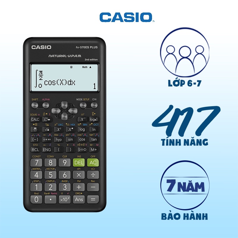 Máy tính Casio fx 570es plus new 2nd - bảo hành 1 năm - lỗi đổi mới