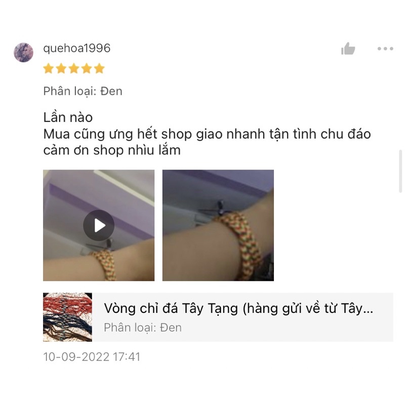 Vòng chỉ ngũ sắc Tây Tạng Hàng Loại 1