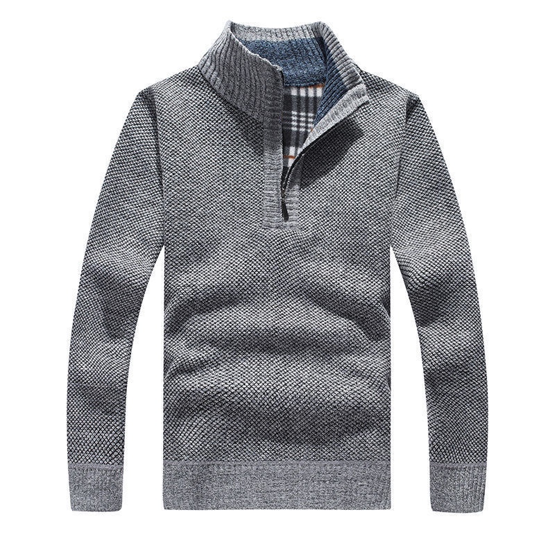 Áo Sweater Dệt Kim Tay Dài Cổ Lọ Khóa Kéo Thời Trang Mùa Thu Cho Nam