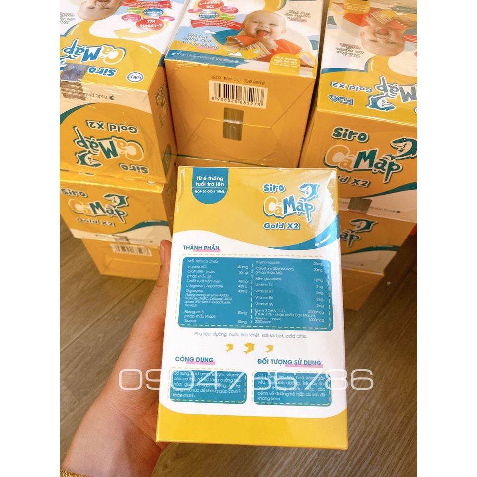 SIRO CÁ MẬP 🥰🥰 Siro giúp bé ăn ngon, tăng cân, tiêu hoá tốt, hết táo bón, 1 hộp 30 gói