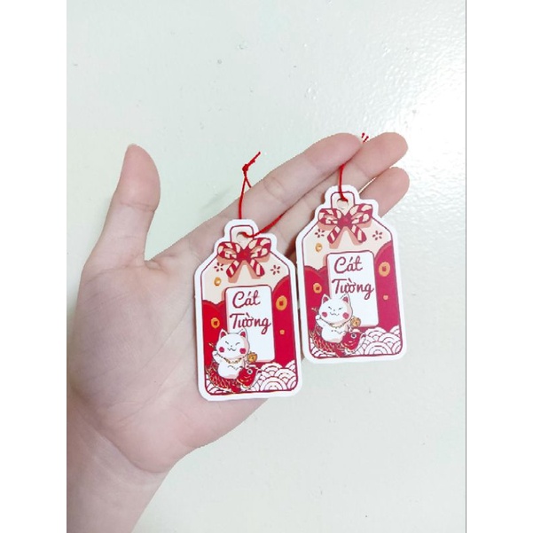 10 cái Tag treo trang trí/ giấy bìa cứng cán mờ, kèm dây treo