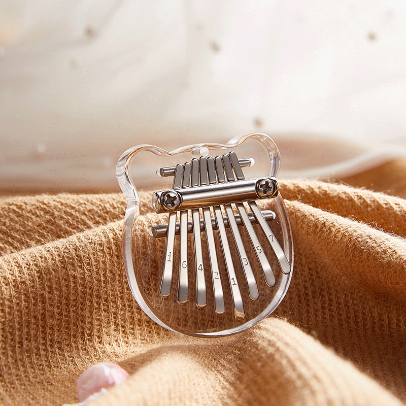 Đàn kalimba 8 phím trong suốt pha lê hình con gấu Tonic-95903