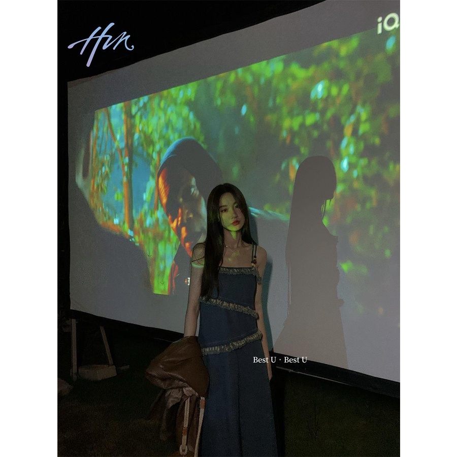 Đầm Denim Hai Dây Dáng Dài Phối Hạt Và Tua Rua Phong Cách Cổ Điển Thời Trang Mùa Thu Mới 2022 Dành Cho Bạn