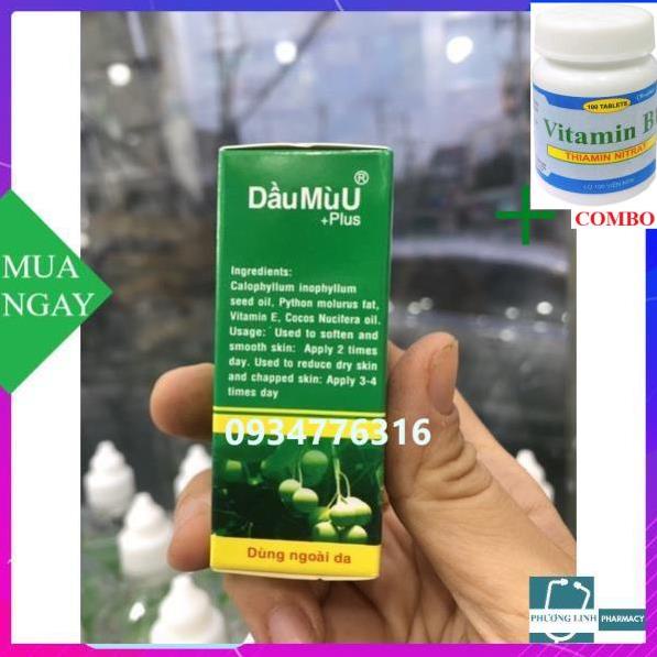 Combo Vitamin B1 chai 100 viên+ DẦU MÙ U + plus