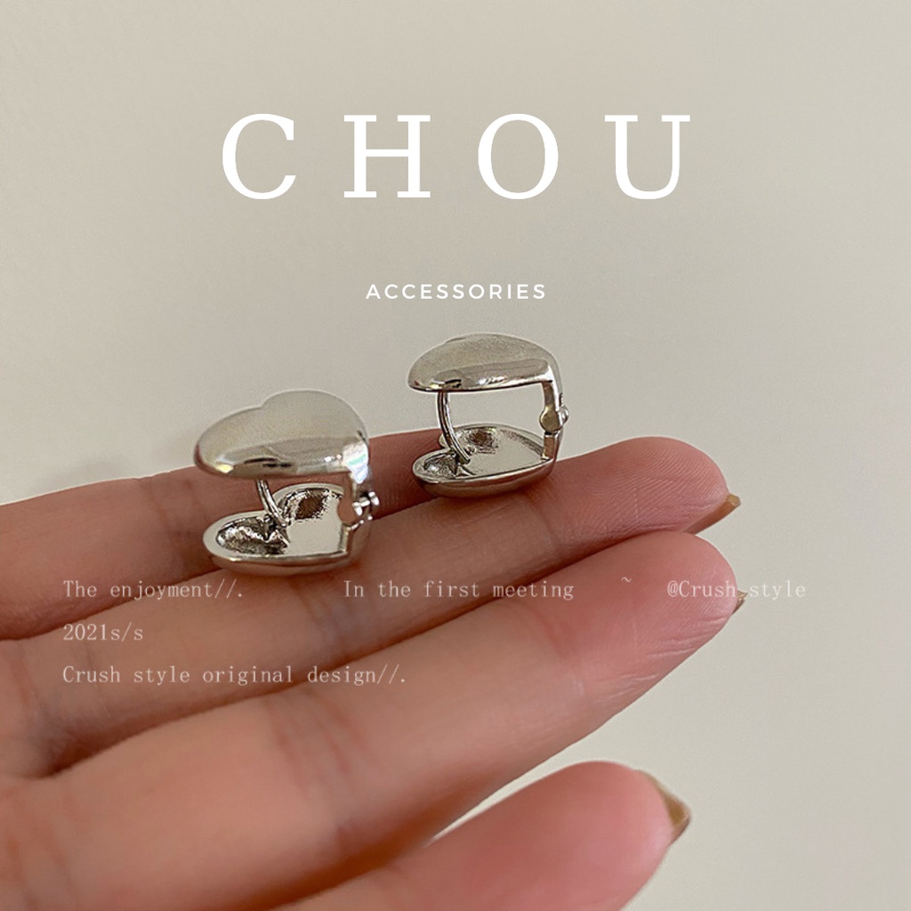 Bông Tai Nữ Hình Trái Tim | CHOU ACCESSORIES |