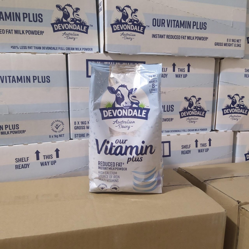 Sữa tươi dạng bột nguyên kem devondale vitamin plus 1kg thêm 14 loại vitamin a2 cho bé phát triển toàn diện Healthy care