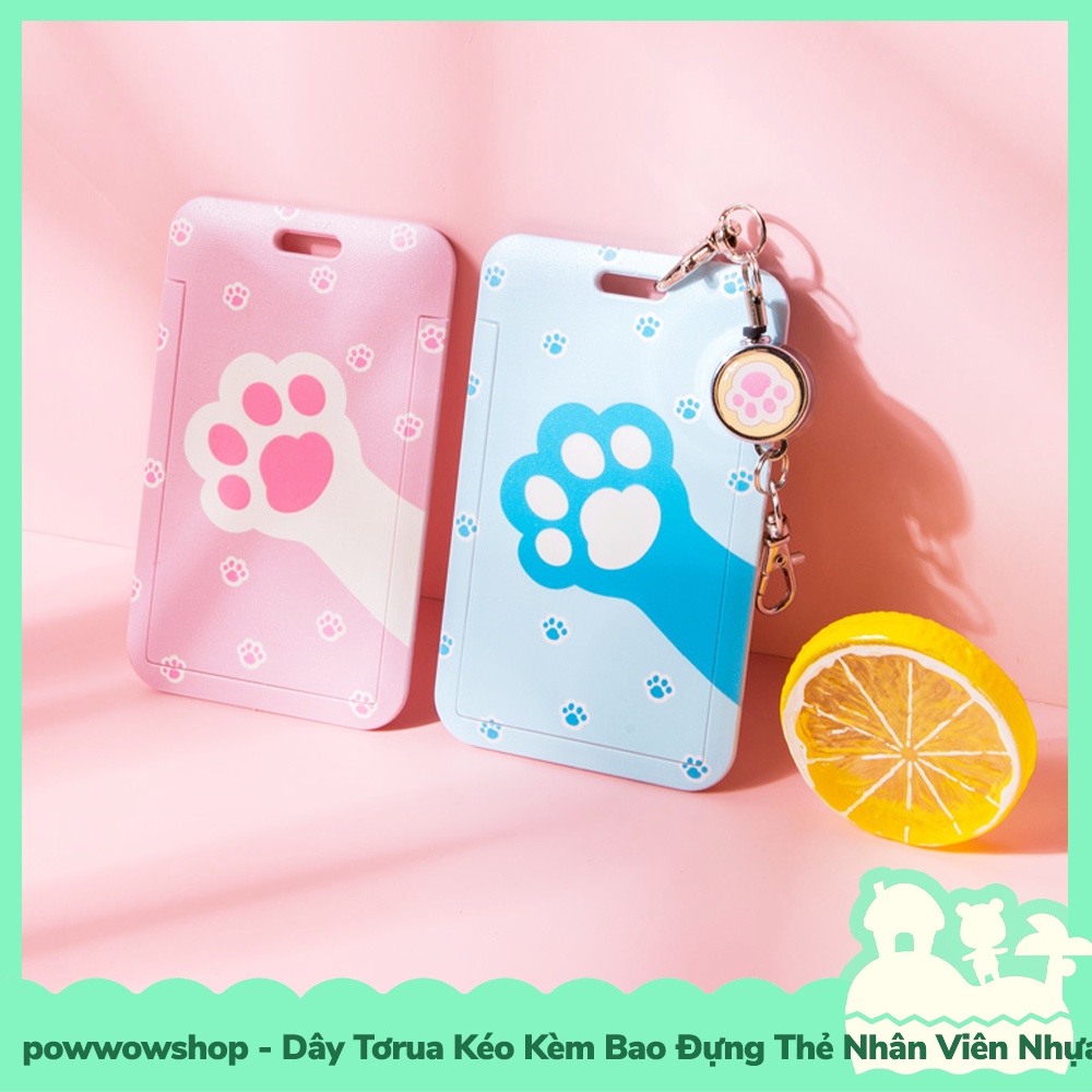 [Sẵn VN - Hỏa Tốc] Dây Móc Tơrua Kéo Bao Đựng Thẻ Nhân Viên Phong Cách Chân Mèo Cat Paw Đáng Yêu